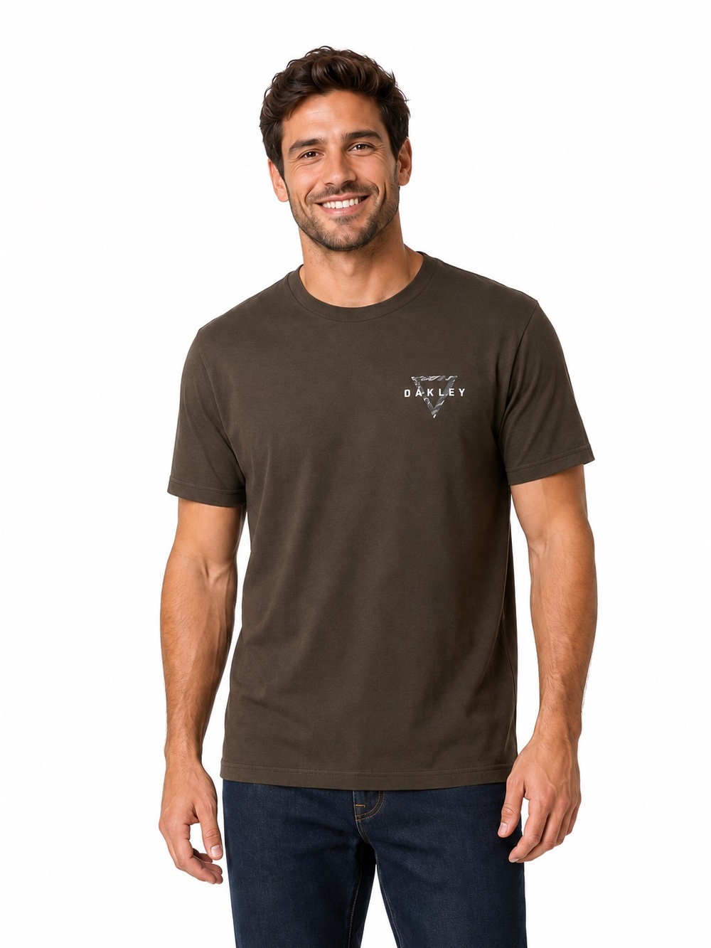 Oakley Brown Regular Fit Front Back Logo T-Shirt Men’s Size M